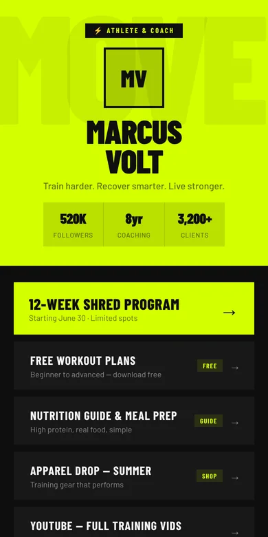 Preview of the Volt template