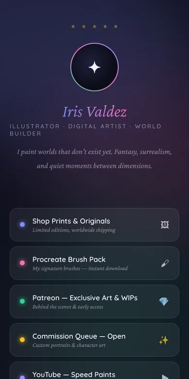Preview of the Aurora template